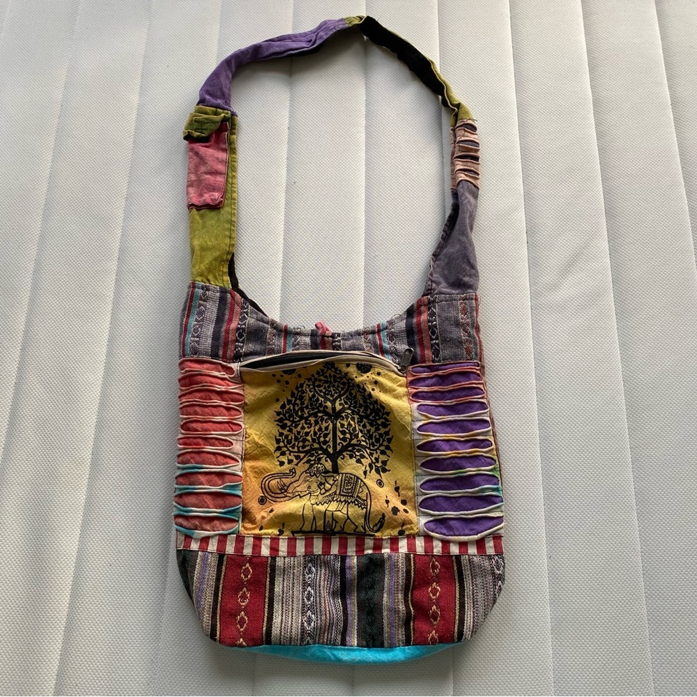 Rising International Multicolor Patchwork Elephant Shoulder Bag